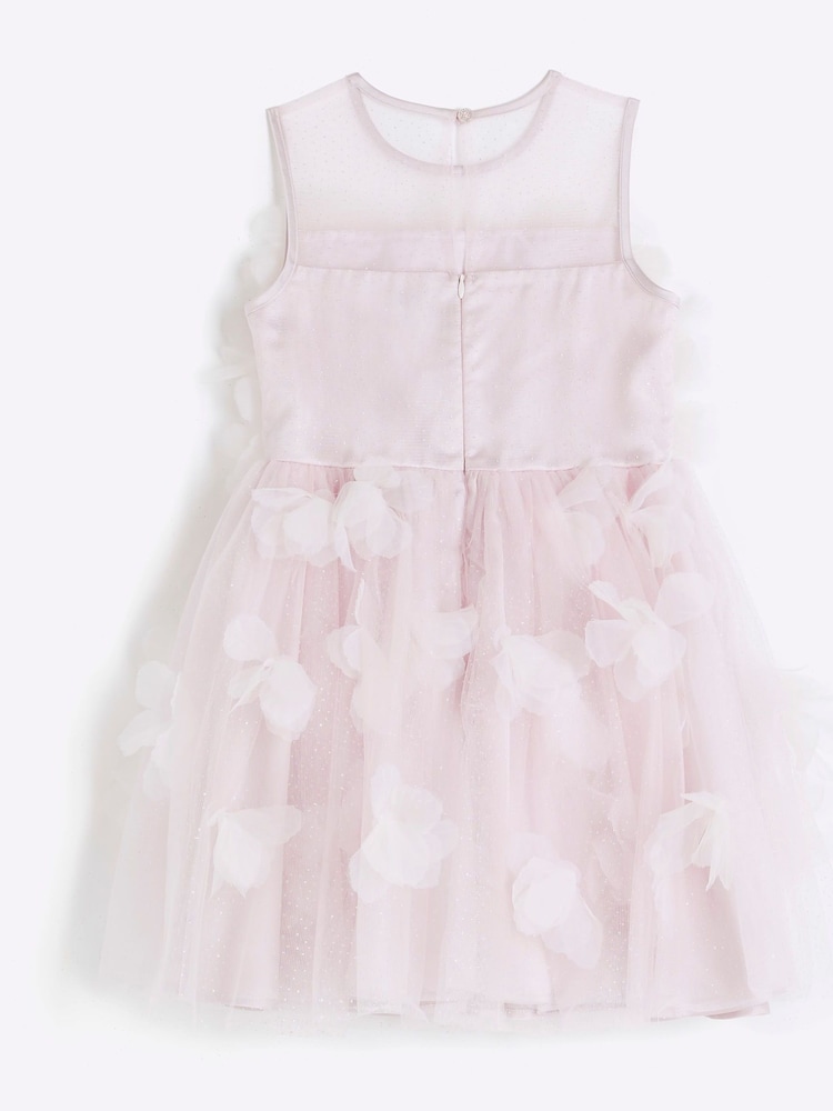 River Island Pink Girls Embellished Tulle Dress - Image 2 of 4