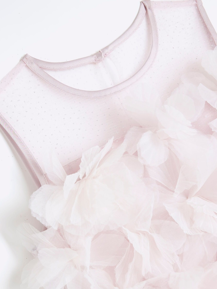 River Island Pink Girls Embellished Tulle Dress - Image 4 of 4