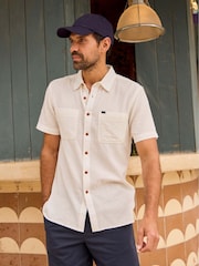 Weird Fish Blue Weston Relaxed Canvas 100% Cotton Shorts - Image 1 of 7