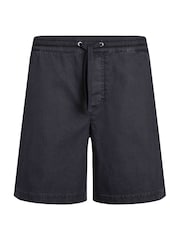 Weird Fish Blue Weston Relaxed Canvas 100% Cotton Shorts - Image 6 of 7
