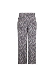 Blauw - Weird Fish Sarita Crinkle Viscose Printed Wide Leg Cropped Trousers - Image 5 of 5