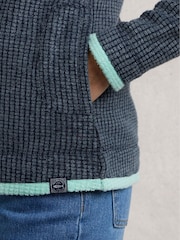 أزرق - Weird Fish Ariana Full Zip Grid Fleece Top - صورة 4 من 7