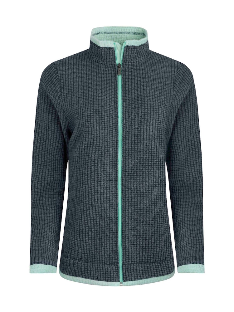 Blauw - Weird Fish Ariana Full Zip Grid Fleece Top - Image 6 of 7