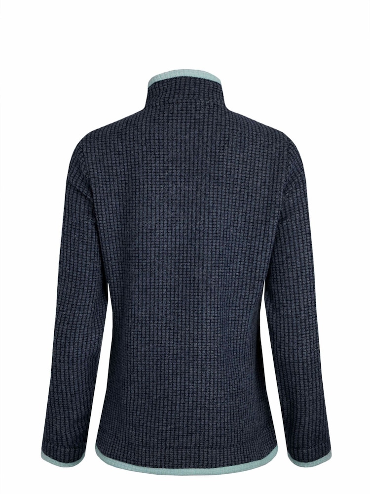 أزرق - Weird Fish Ariana Full Zip Grid Fleece Top - صورة 7 من 7