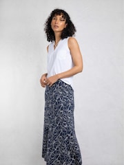 Weird Fish Blue Ares Printed Jerset A-Line Maxi Skirt - Image 3 of 7