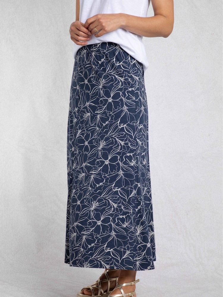 Weird Fish Ares Printed Jerset A-Line Maxi Skirt - Image 4 of 7