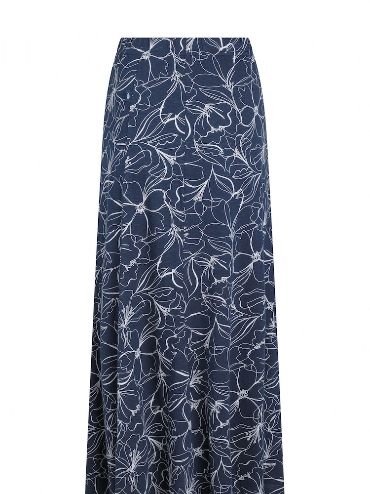Weird Fish Ares Printed Jerset A-Line Maxi Skirt - Image 6 of 7