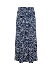 Weird Fish Blue Ares Printed Jerset A-Line Maxi Skirt - Image 7 of 7