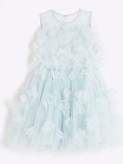 River Island Blue Girls Embellished Tulle Dress - Image 1 of 4