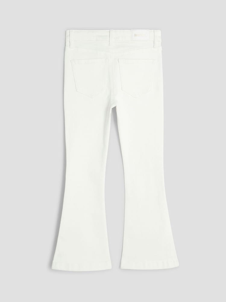 River Island White Girls Button Front Flared Jeans - Image 2 of 4