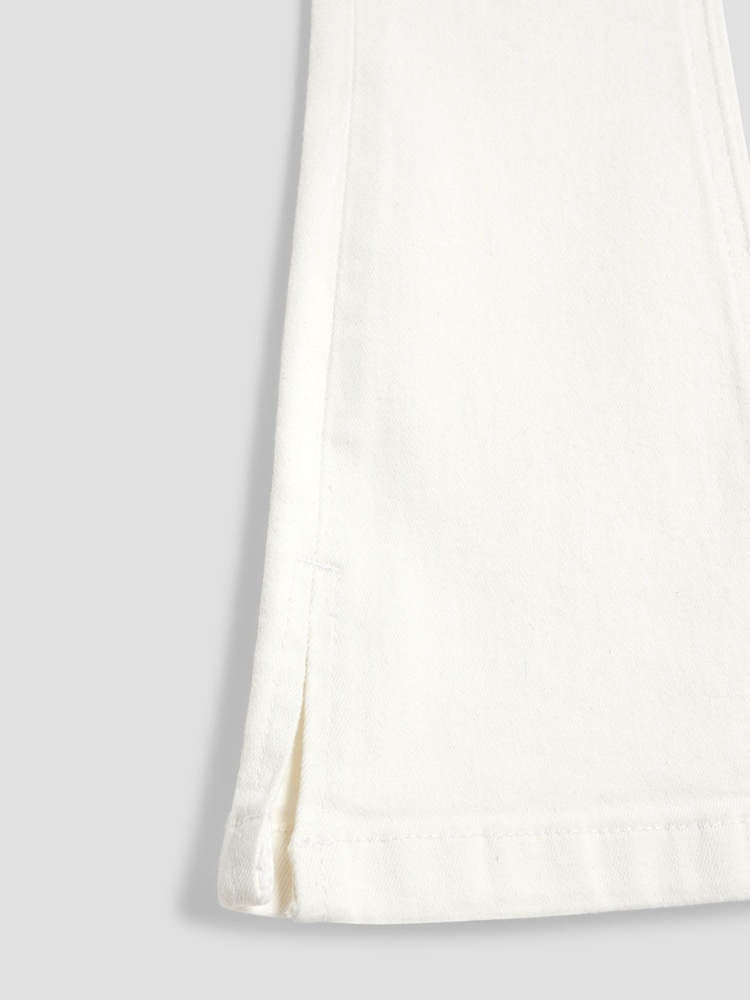 River Island White Girls Button Front Flared Jeans - Image 4 of 4