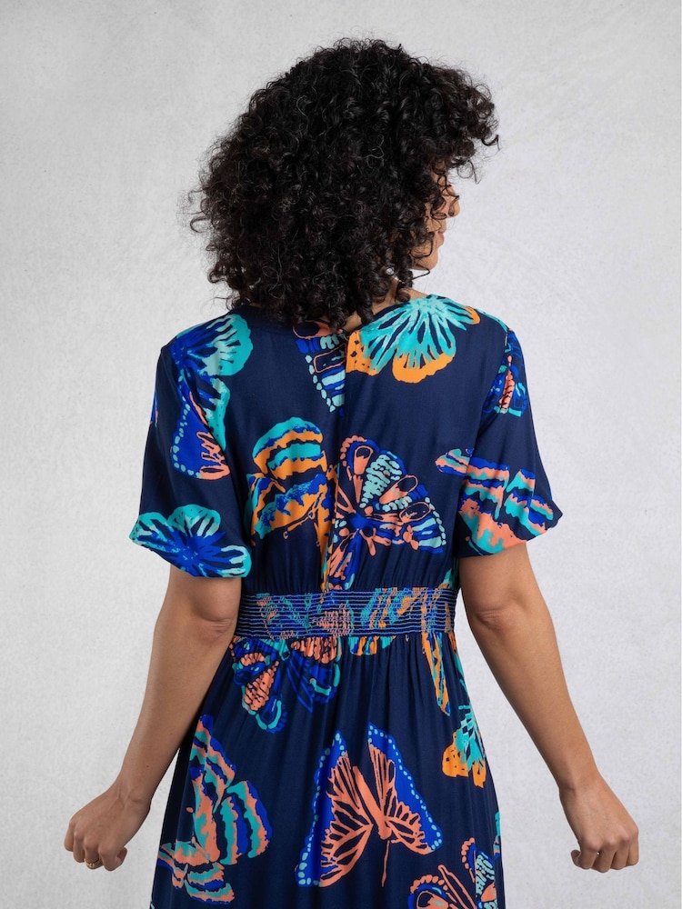 Weird Fish Blue Dilsha Viscose Printed Dress - Image 5 of 8