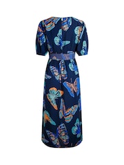 Weird Fish Blue Dilsha Viscose Printed Dress - Image 8 of 8