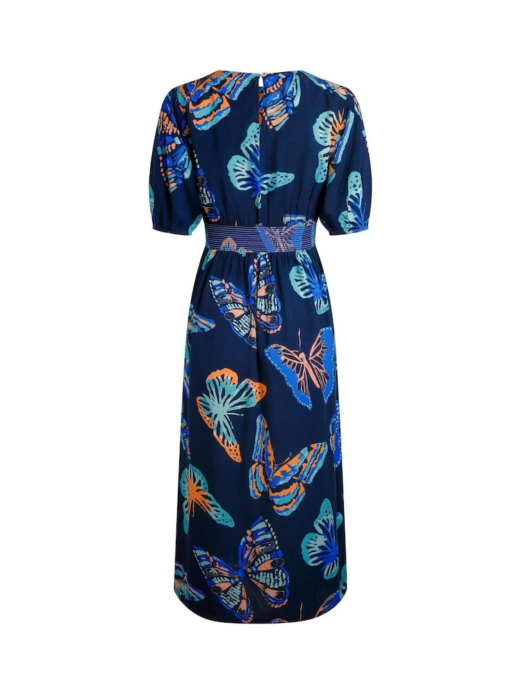 Weird Fish Blue Dilsha Viscose Printed Dress - Image 8 of 8