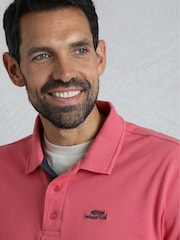 Розовый - Weird Fish Miles 100% Cotton Pique Polo Shirt - Image 4 of 6