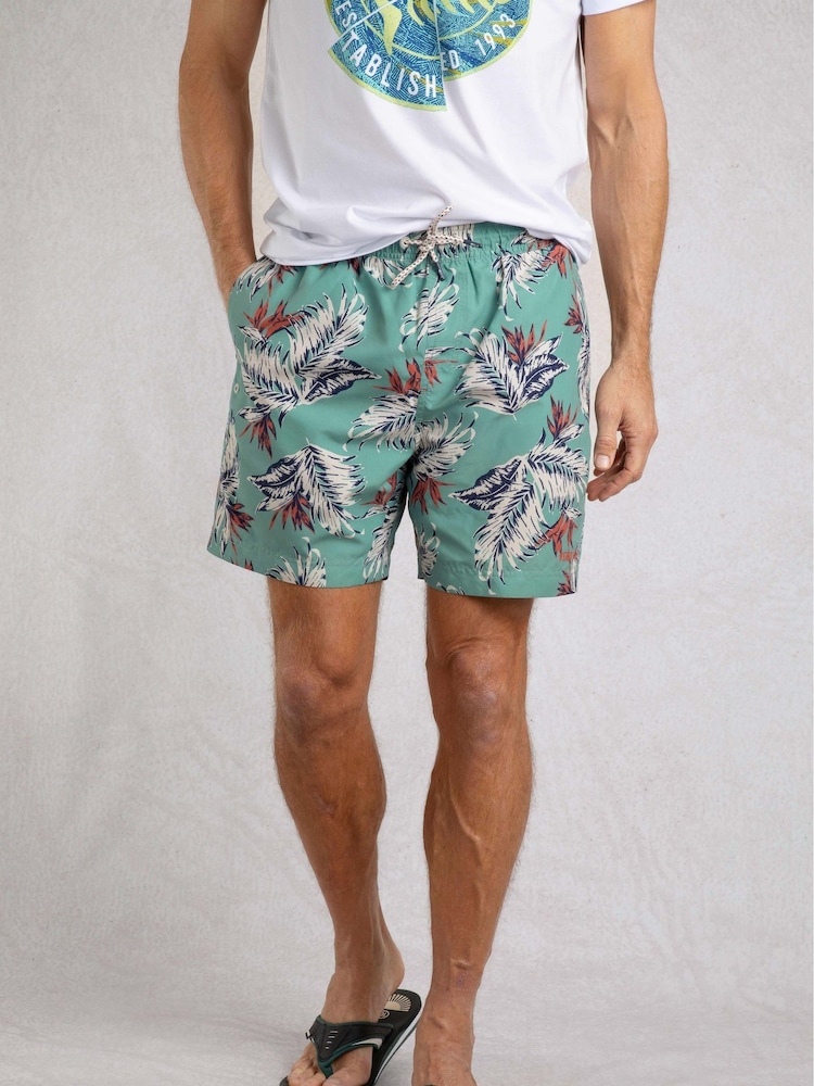 Weird Fish Blue Belukha Printed Swim Shorts - Image 2 of 8