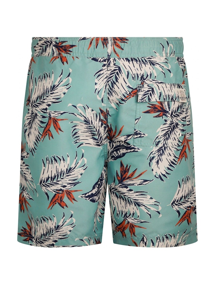 Weird Fish Blue Belukha Printed Swim Shorts - Image 8 of 8