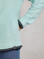 أخضر - Weird Fish Ariana Full Zip Grid Fleece Top - صورة 5 من 7