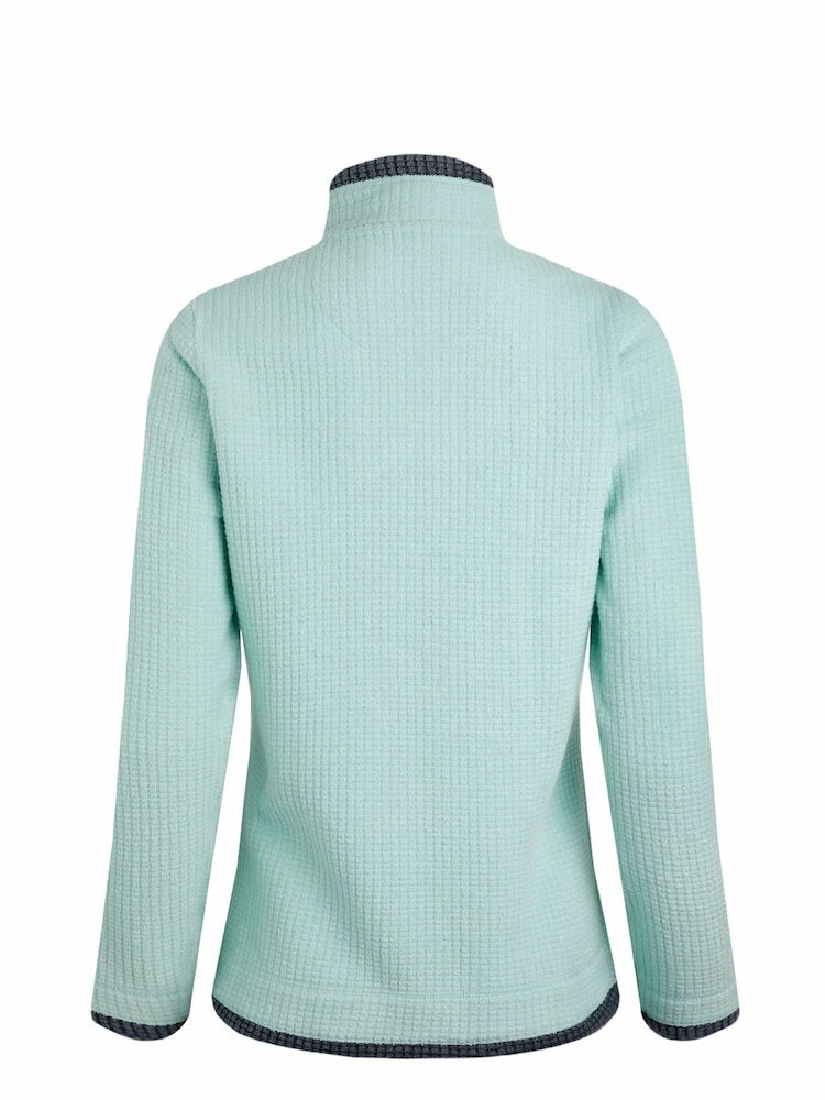 أخضر - Weird Fish Ariana Full Zip Grid Fleece Top - صورة 7 من 7