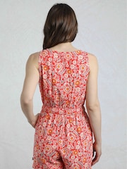 Weird Fish Red Mare Viscose Printed Playsuit - Image 2 of 7