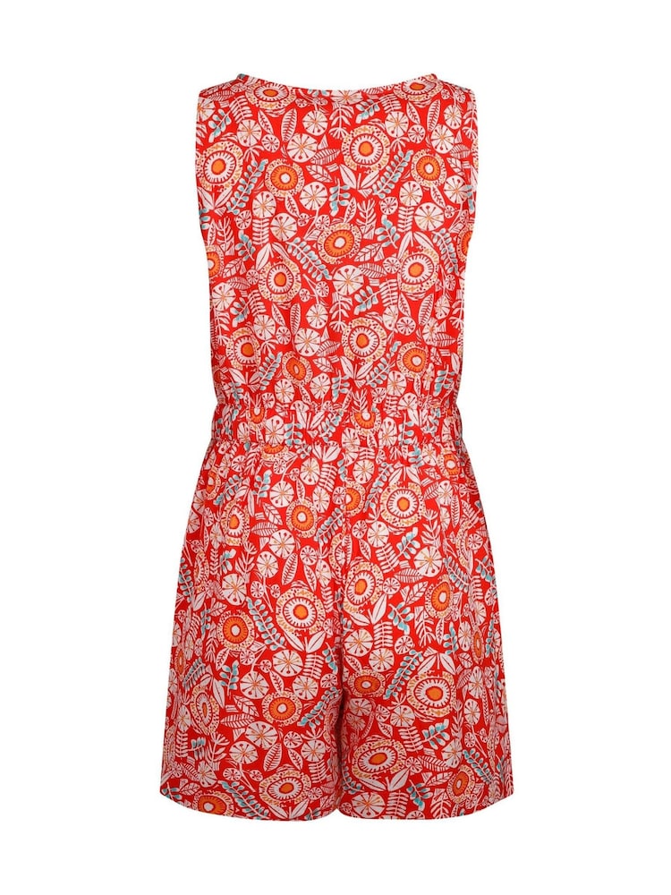 Weird Fish Red Mare Viscose Printed Playsuit - Image 7 of 7