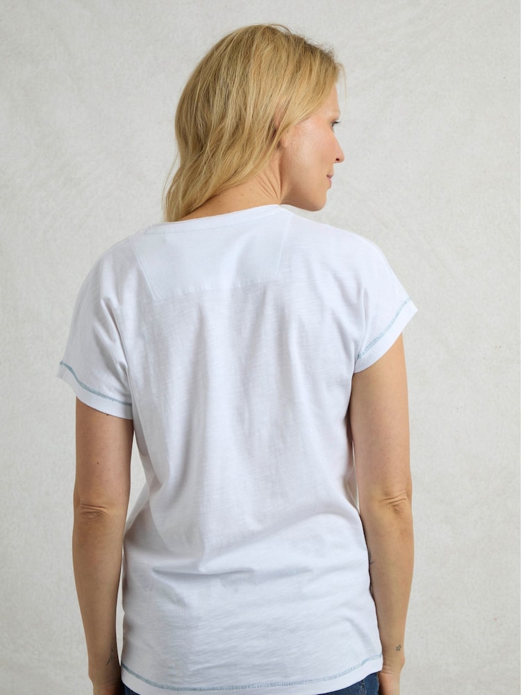 Weird Fish White Beach Run 100%  Cotton Graphic Slub T-Shirt - Image 2 of 7