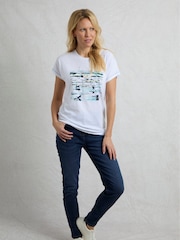 Weird Fish White Beach Run 100%  Cotton Graphic Slub T-Shirt - Image 3 of 7