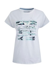 Weird Fish White Beach Run 100%  Cotton Graphic Slub T-Shirt - Image 6 of 7