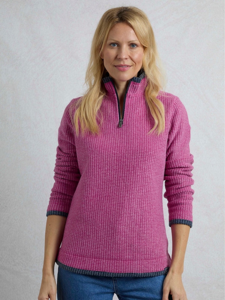 Weird Fish Red Beye 1/4 Zip Grid Fleece - Image 1 of 6