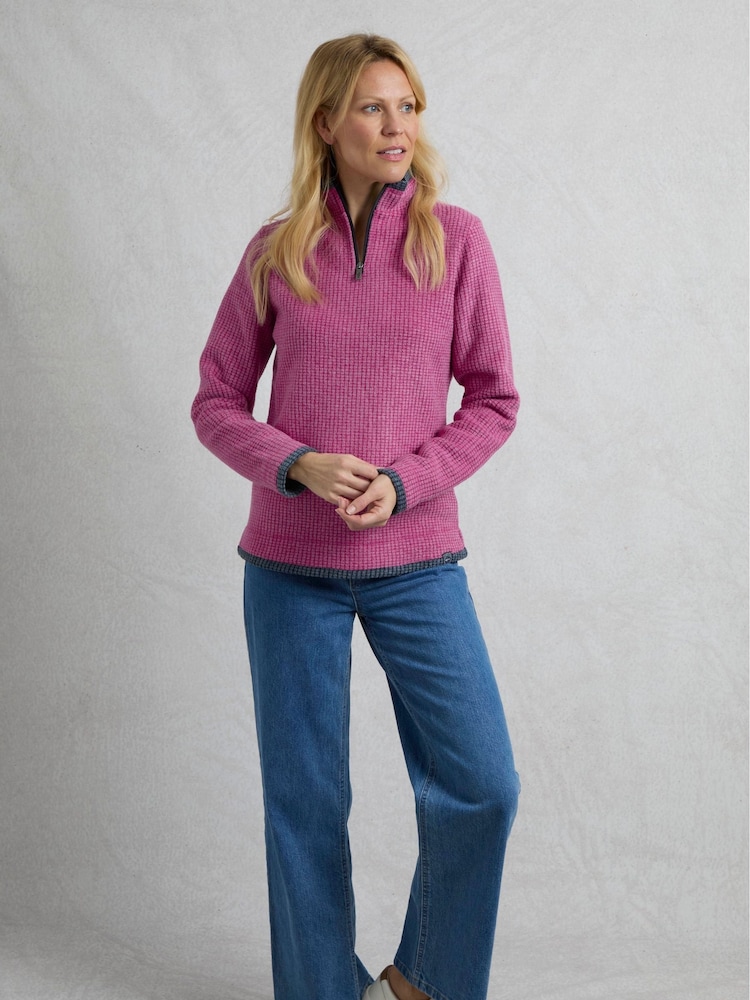 Weird Fish Red Beye 1/4 Zip Grid Fleece - Image 3 of 6