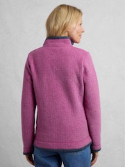Weird Fish Red Ariana Full Zip Grid Fleece Top - Image 2 of 7