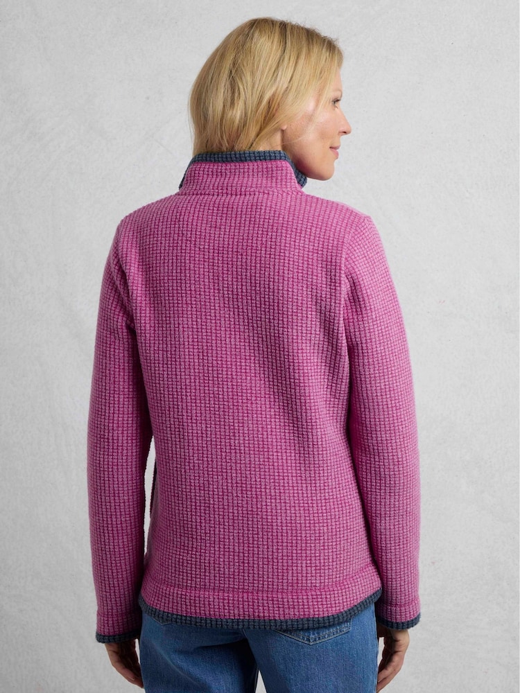 Weird Fish Red Ariana Full Zip Grid Fleece Top - Image 2 of 7