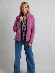 Weird Fish Red Ariana Full Zip Grid Fleece Top - Image 4 of 7