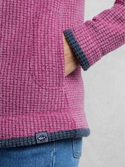 Weird Fish Red Ariana Full Zip Grid Fleece Top - Image 5 of 7