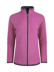 Weird Fish Red Ariana Full Zip Grid Fleece Top - Image 6 of 7