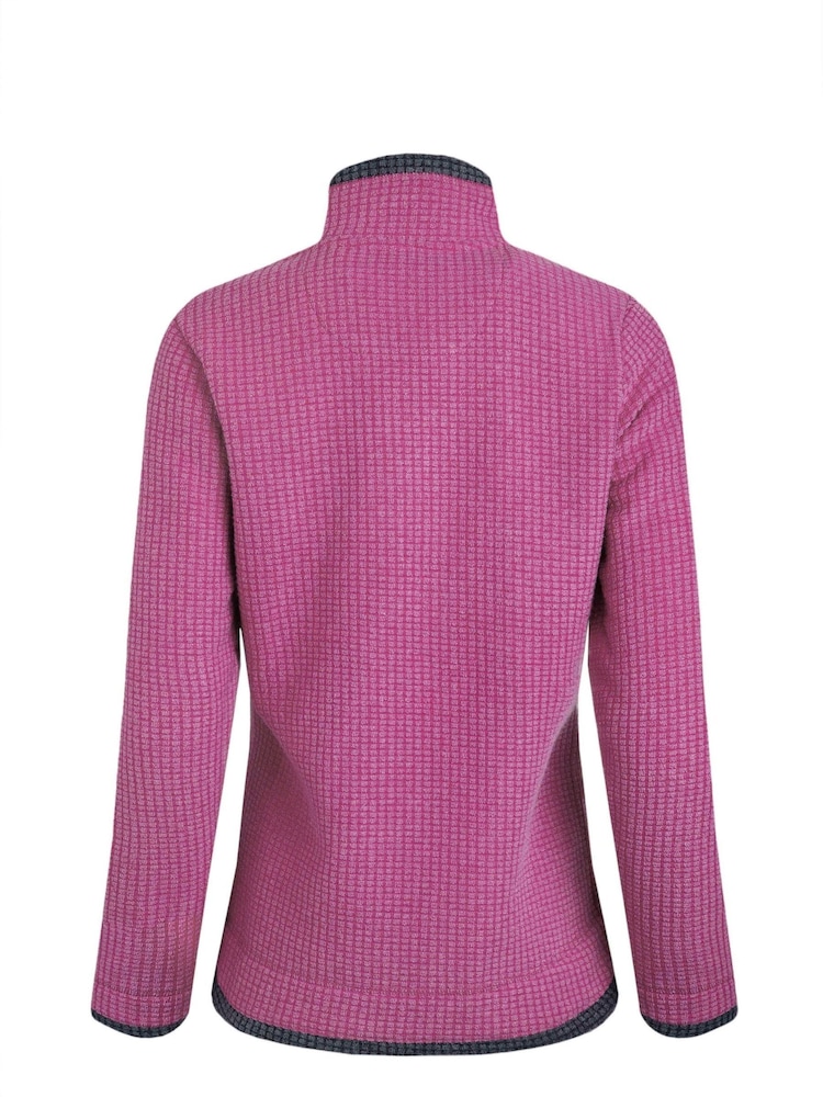 Weird Fish Red Ariana Full Zip Grid Fleece Top - Image 7 of 7