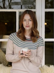 Weird Fish Cream Sinatra Patterned Jumper - Image 1 of 7
