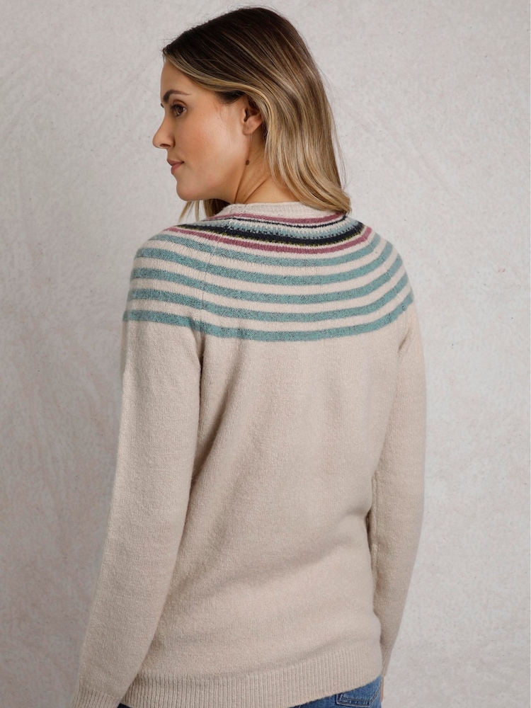 Weird Fish Cream Sinatra Patterned Jumper - Image 2 of 7