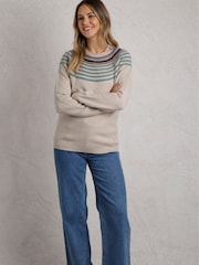Weird Fish Cream Sinatra Patterned Jumper - Image 4 of 7