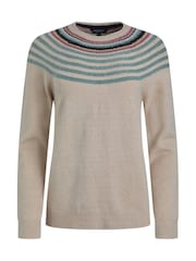 Weird Fish Cream Sinatra Patterned Jumper - Image 6 of 7