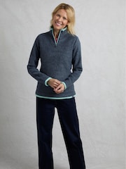 Weird Fish Blue Beye 1/4 Zip Grid Fleece - Image 3 of 6