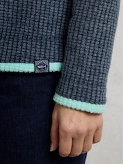 Weird Fish Blue Beye 1/4 Zip Grid Fleece - Image 5 of 6