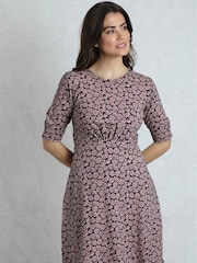 Weird Fish Pink Cassandra Printed Jersey Swing Dress - Image 1 of 5
