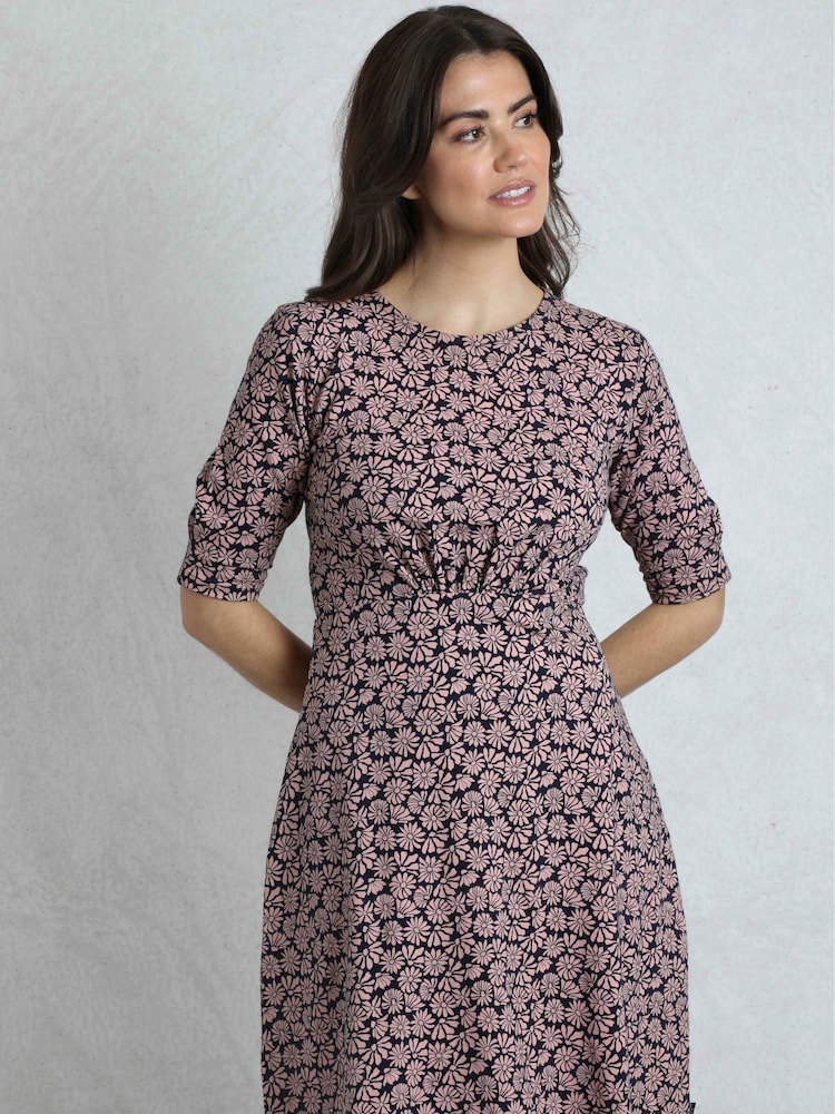 Weird Fish Pink Cassandra Printed Jersey Swing Dress - Image 1 of 5