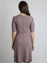 Weird Fish Pink Cassandra Printed Jersey Swing Dress - Image 2 of 5