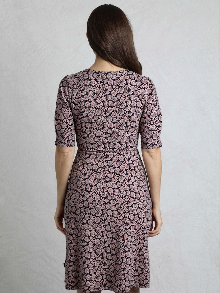 Weird Fish Pink Cassandra Printed Jersey Swing Dress - Image 2 of 5