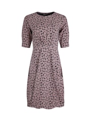 Weird Fish Pink Cassandra Printed Jersey Swing Dress - Image 4 of 5