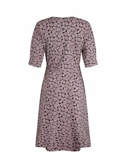 Weird Fish Pink Cassandra Printed Jersey Swing Dress - Image 5 of 5