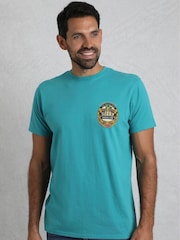 Зеленый - Weird Fish Beer Guzzling Heritage Wash Artist 100% Cotton T-Shirt - Image 2 of 6