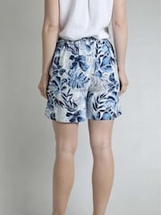 Weird Fish Blue Aloha Linen Rich Printed Shorts - Image 2 of 6